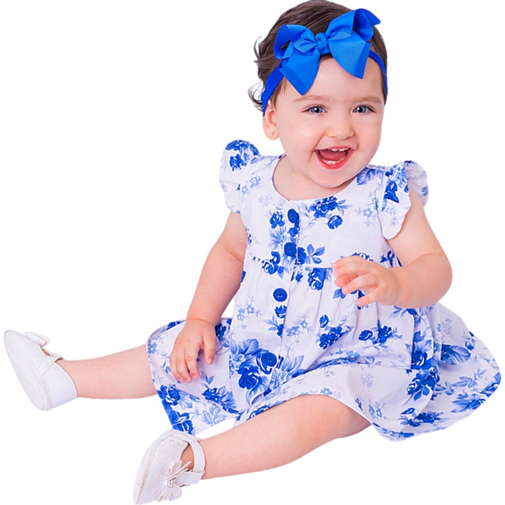 Vestido de Bebê Menina Luxo Festa Infantil Roupa Bebe Menina com tiara ...