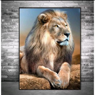 Quadro Quebra-Cabeça - Leão de Judá - 74 x 90 cm - 24 Peças