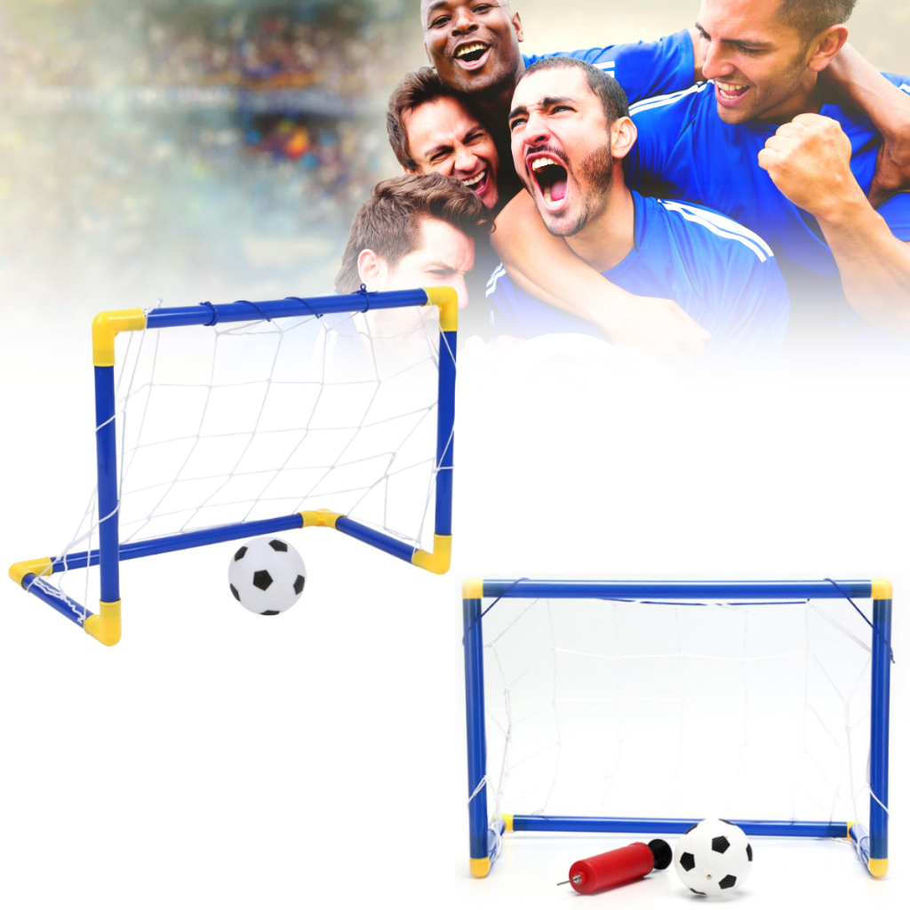 Mini Trave Gol Golzinho com Rede + Bola + Bomba de Encher / 01un Trave Golzinho Futebol Infantil/ Kit 2 Unidades/ Kit 4 Unidades