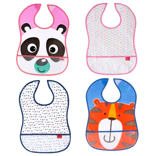 Babador Impermeável com Porta Migalhas para Bebê Infantil- Menina e Menino