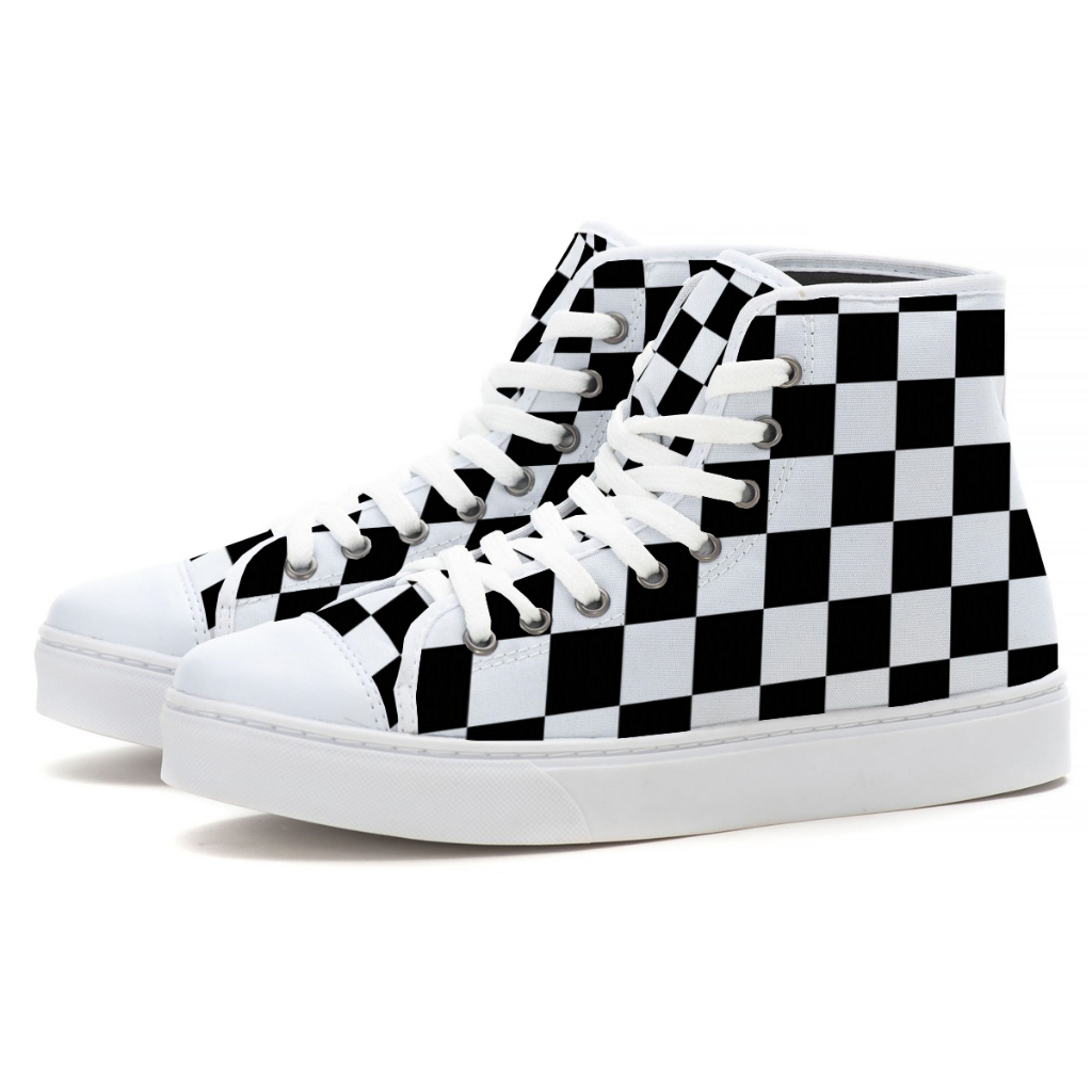 Xadrez Tenis Feminino Vans Cano Alto Tenis Vans Old Skool Xadrez