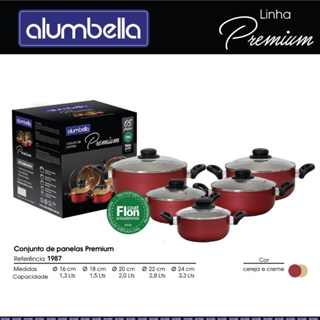 Conjunto De Panelas Premium 5 Peças Alumbella (antiaderente)