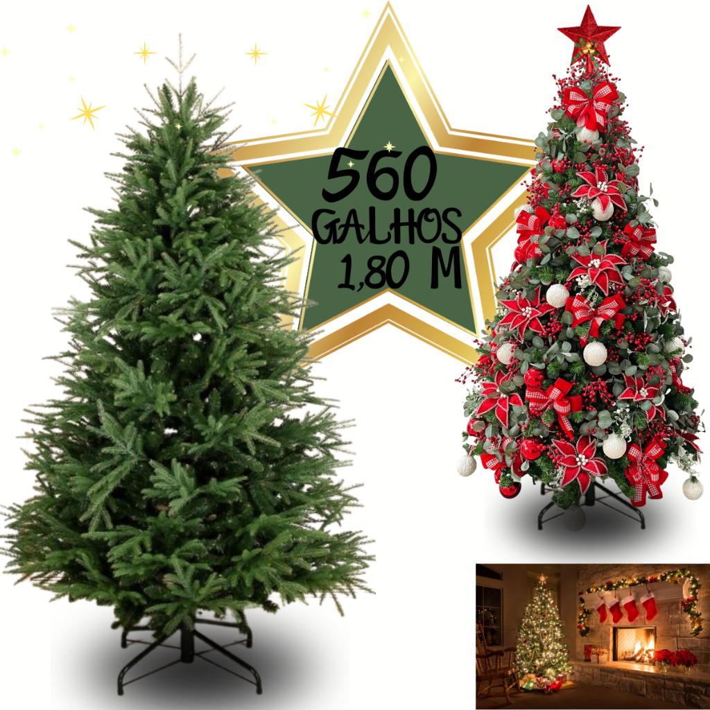 Decoração para árvore de Natal 1,80-2,10cm
