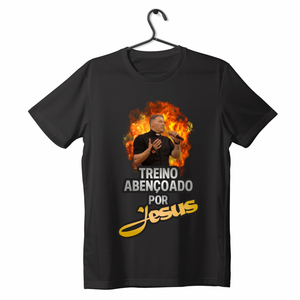 Camiseta Treino Abençoado por Jesus Padre Marcelo Rossi | Shopee Brasil