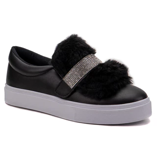 Tênis Feminino Elástico Preto Slip On Iate Casual 3 em 1 Versátil Confortável Moda Blogueira Original