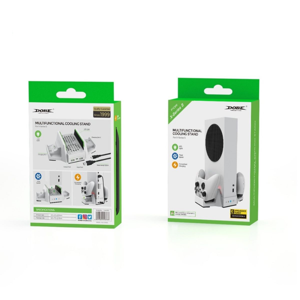 Suporte Cooler Para X-BOX Series S Com carregamento para controlador Wireless + Baterias