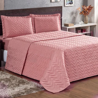 Kit Colçha Cobre Leito Queen Luxo Matelado - Savi