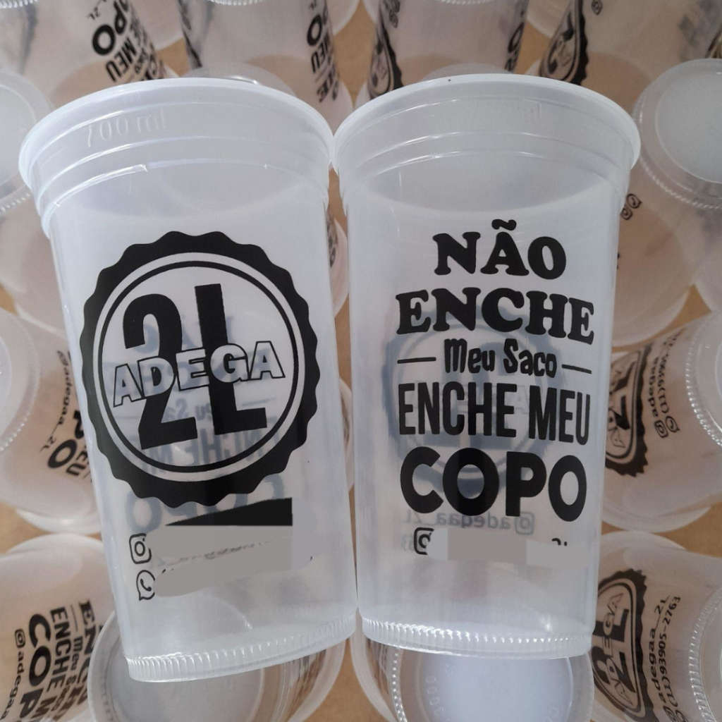 100 Copo Descartável Adega Personalizado