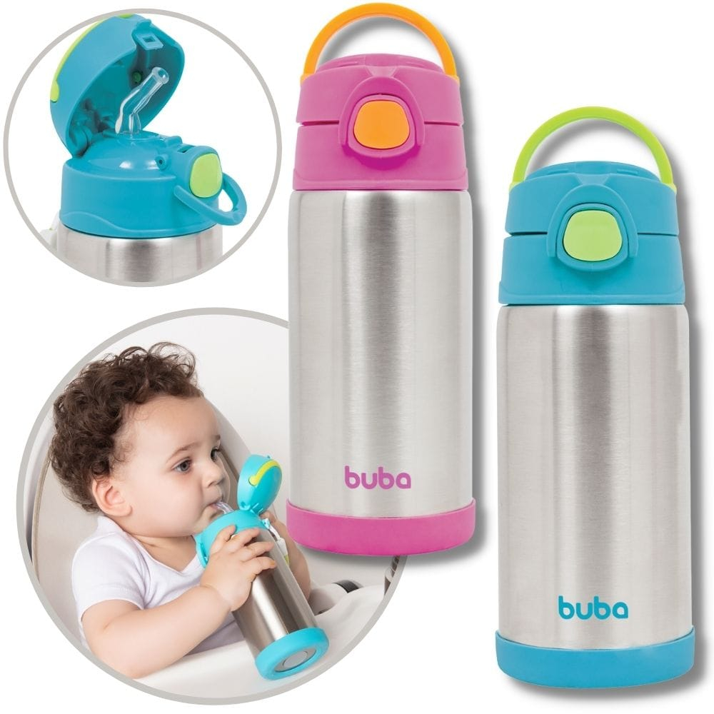 Garrafa Térmica em Inox c/ Parede Dupla - Buba | Shopee Brasil