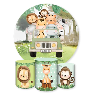 Kit Capa Painel + Trio Capas de Cilindros Sublimado Tema Safari