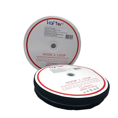 Velcro LOOP HOOK com 25metros Branco/Preto