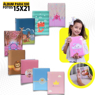 Álbum Fotográfico 15x21 Infantil 100 Fotos Estampas Coroa Bebê Newborn Batismo Gestante em Oferta na Shopee