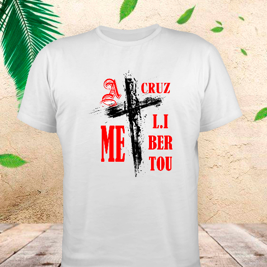 Camisa A CRUZ ME LIBERTOU camiseta masculina cristã evangélico
