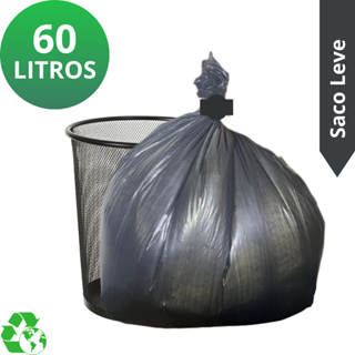 Saco para Lixo de 60 Litros Resistente - Pacote com 20 unidades
