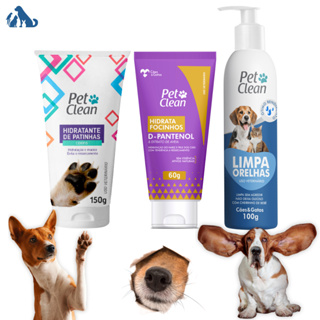 Combo Cães e Gatos cosmético Pet Hidratante de patinhas + Limpa Orelha + Hidratante Focinho