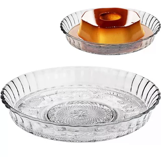 Prato de Vidro p/ Bolo/Pudim/Torta c/ Borda Retro 30x6cm - O MELHOR PREÇO ESTÁ AQUI!