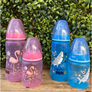 Mamadeiras Nuk Kit com 2 unidades 150 ml e 300 ml AirSystem First Choice 0-6/+6meses Rosa e Azul