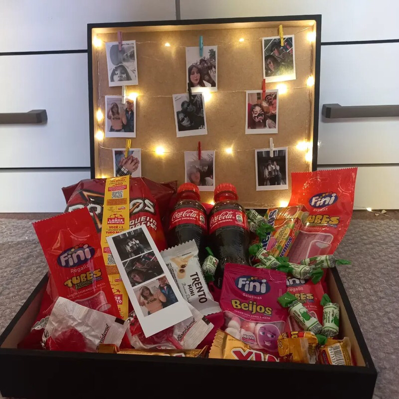 Cesta de presente surpresa | presente | para namorada envio imediato | caixa mdf