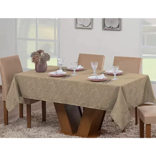 Toalha de mesa jacquard retangular 6 lugares jacard
