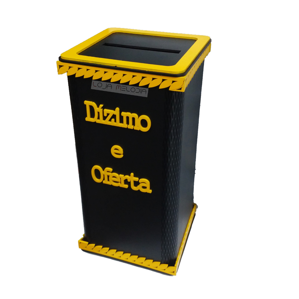 Gazófilacio Dízimos E Ofertas Urna Igreja Luxo Preto | Shopee Brasil