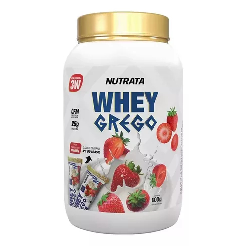 Whey Grego 900g Nutrata morango com chantilly