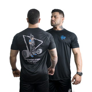 Camiseta Masculina Academia Musculação Caminhada Dry UV estampa 3D Macia e  Confortável