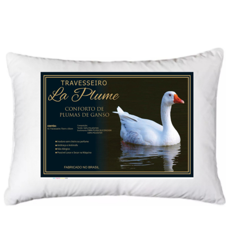 Kit 2 Travesseiros Plumas de Ganso Confort Plumas Sintética 70x50 Super Macio