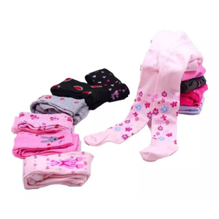 Meia Calça Infantil Branca Rosa E Preta Linha Premium Fio 40