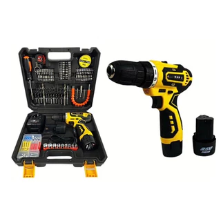 Parafusadeira Furadeira Sem Fio Knakasaki Com 158 Peças - 25v - 2 Baterias