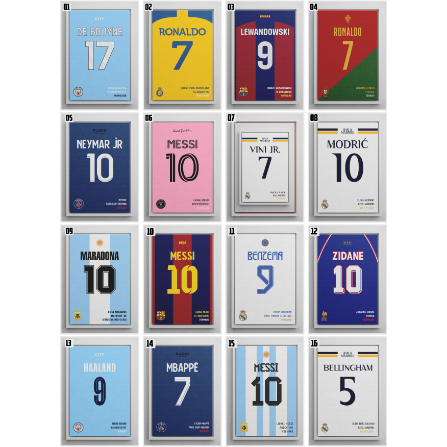 Placas Decorativas Quadros MDF Camisas Jogadores de Futebol