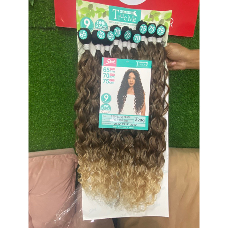 Cabelo Bio Fibra Com Partículas De Cabelo Humano Sleek 75cm 260g