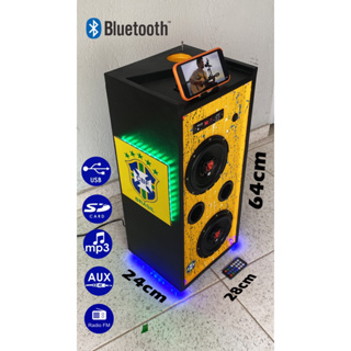 Caixa De Som Residencial Amplificada Bob Radio Bluetooth Mp3