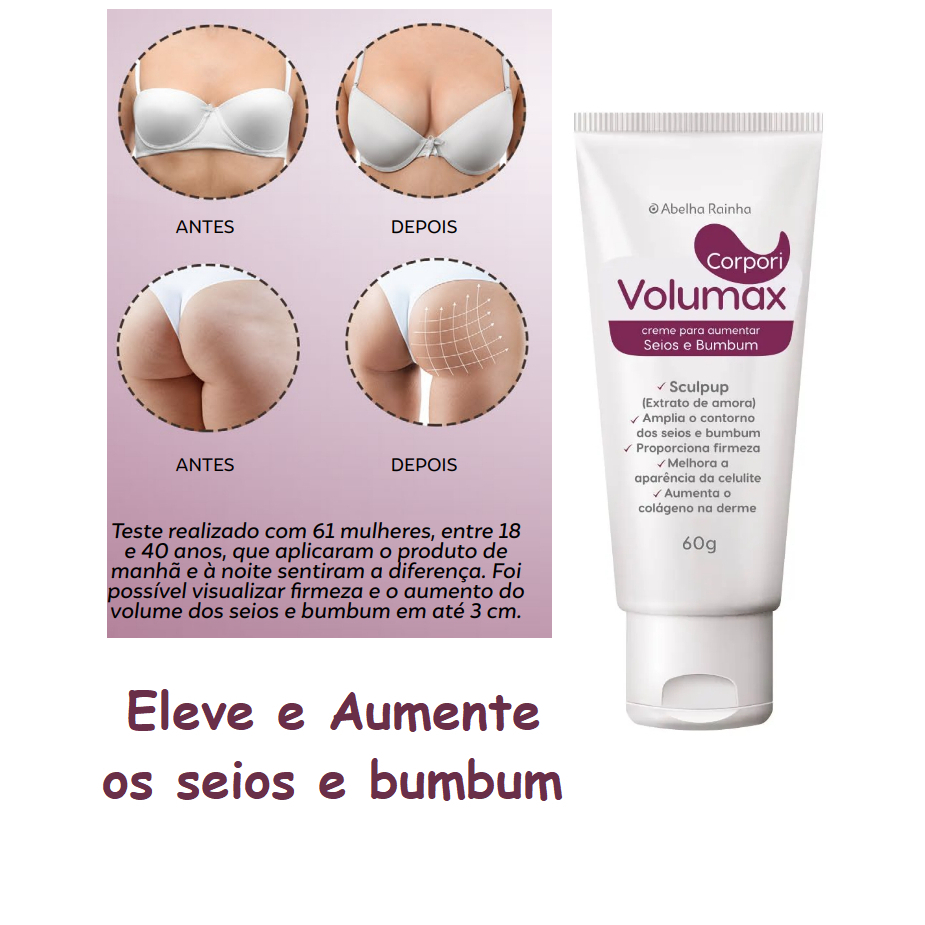 Creme Para Aumentar Os Seios E Bumbum Volumax Corpori Abelha Rainha Shopee Brasil 8761