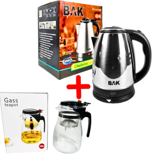 Conjunto Chaleira Com Infusor 1L e Chaleira Elétrica de Chá 1,8L 110V para escritórios consultórios restaurantes e residencias