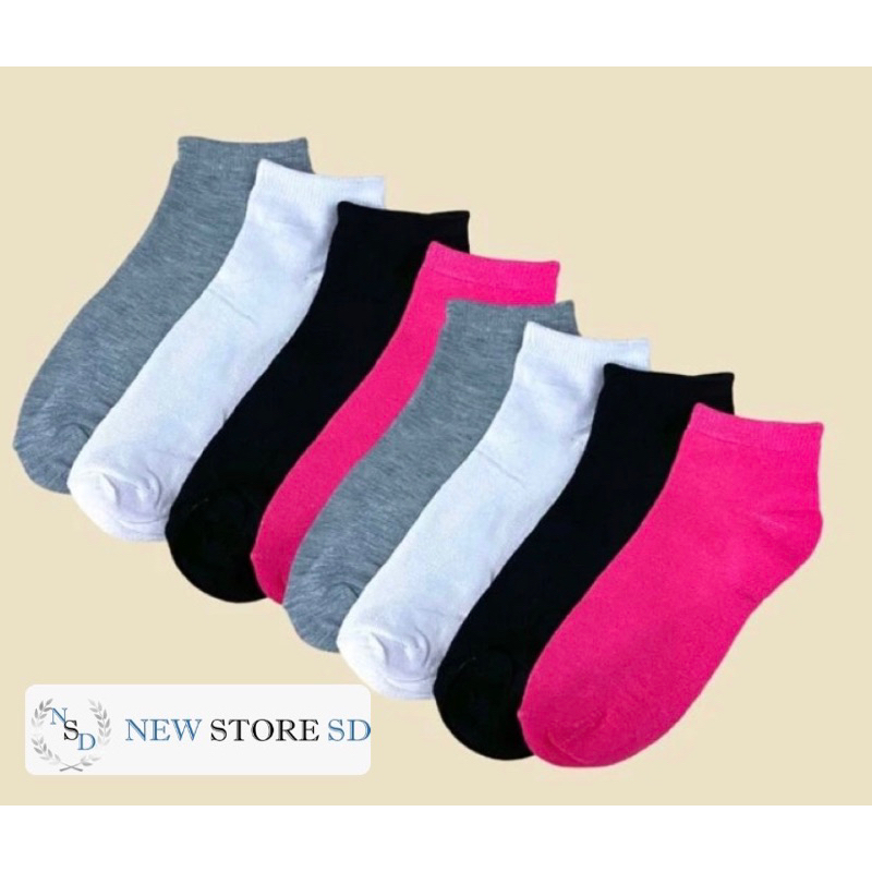 Kit 18 Pares de Meia Cano Curto lisa Feminino