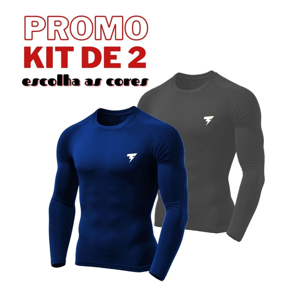 Kit 2 Camisetas com Símbolo BT refletivo com proteção térmica e fitro uv 50+ cores variadas