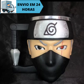 Caneca/Copo Kakashi Naruto 3D Resina Desenho Mangá