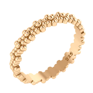 Anel Flor Margaridas De Prata 925 Dourada Ouro 18k
