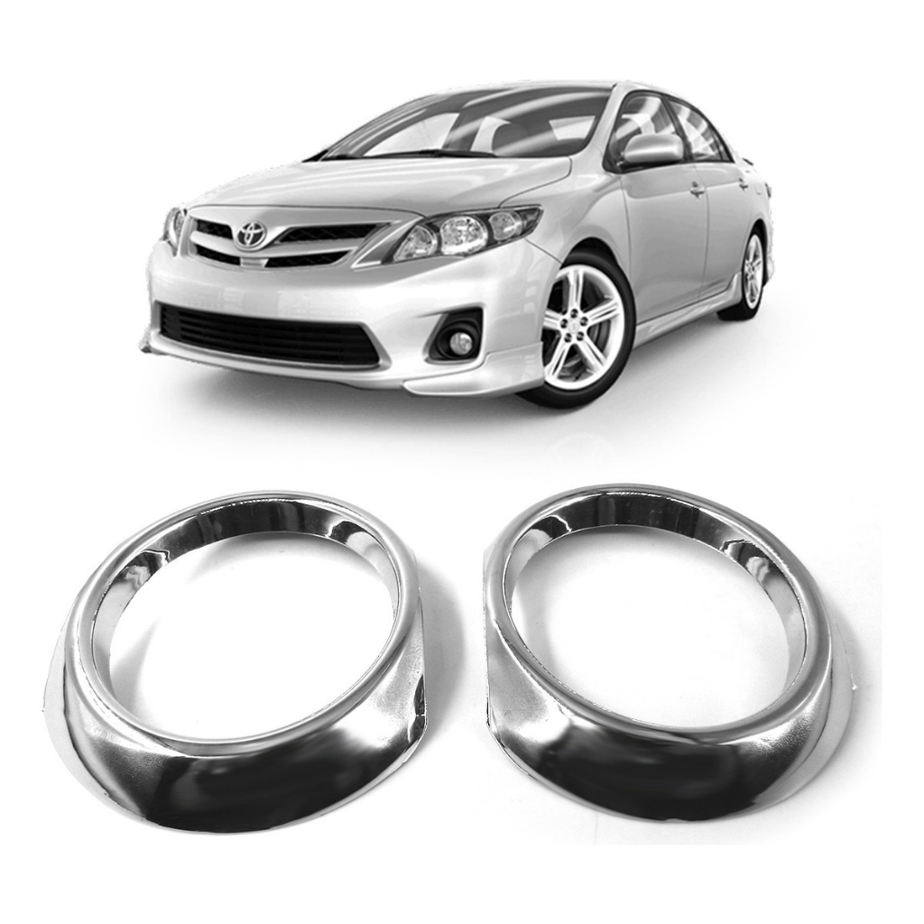Par Aplique Aro Cromado Milha Corolla 2008 2009 2010 2011
