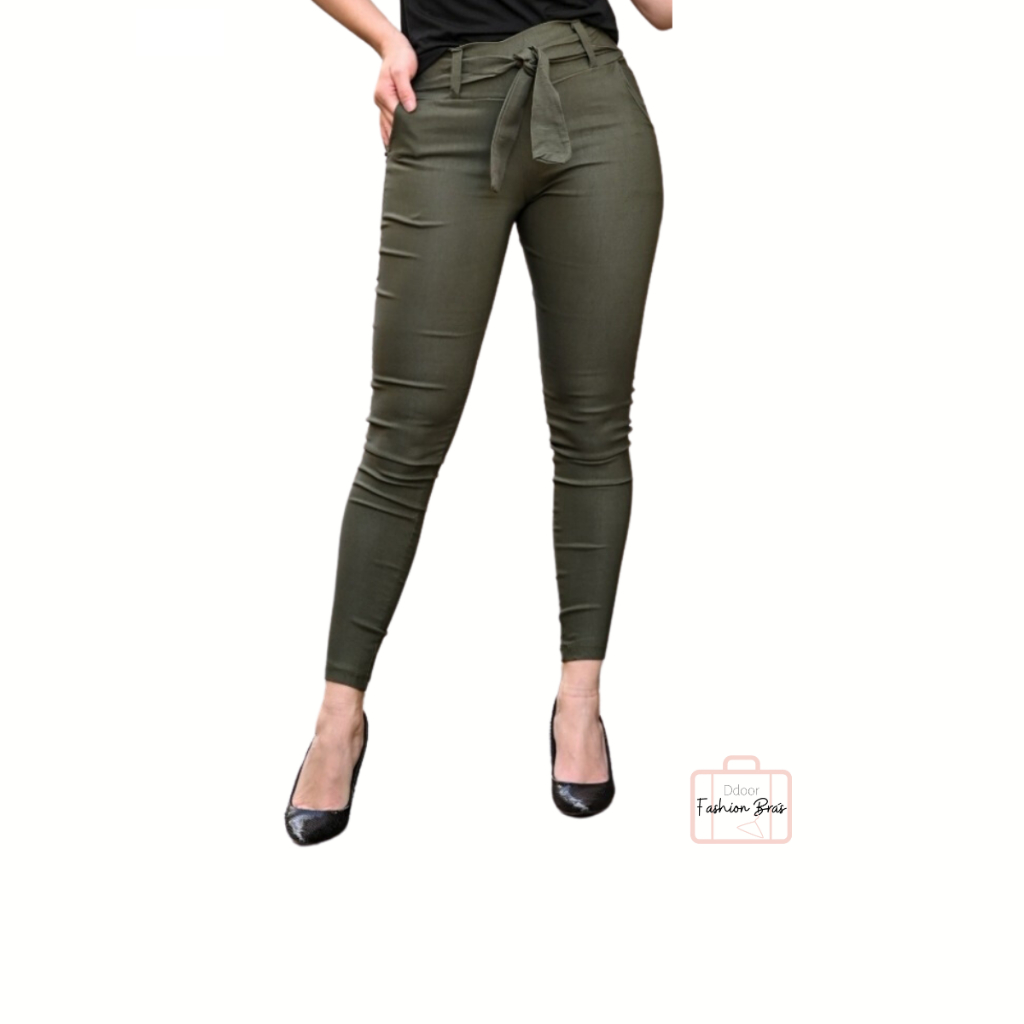 Calça Jeans Feminina Clochard Laço Cintura Alta Com Lycra!