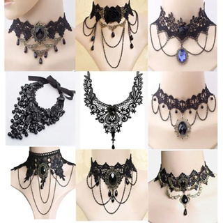 Colar gargantilha choker cruz couro camurça preto