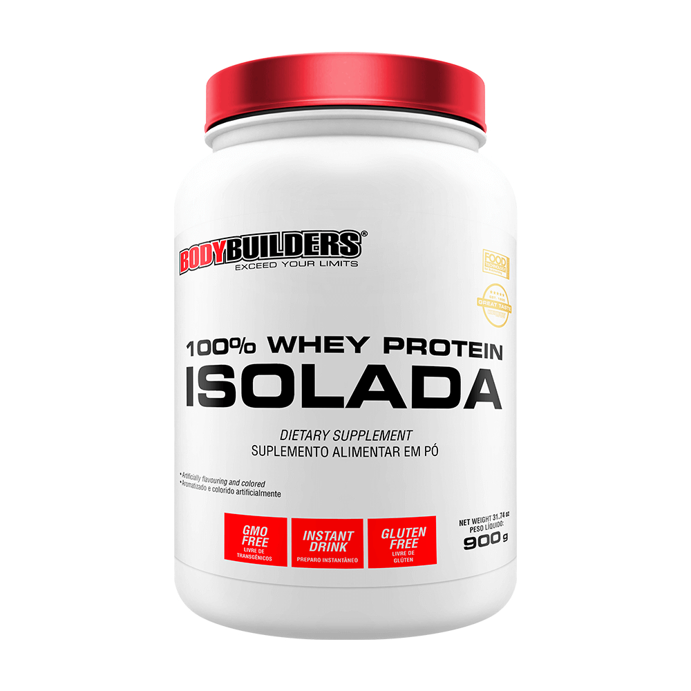 100% Whey Protein Isolada - Auxilia no Desempenho e Aumento de Força Muscular no Treino de Academia - Bodybuilders