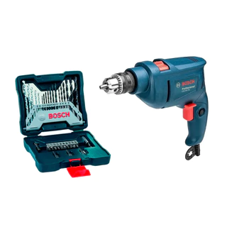 Furadeira De Impacto Bosch GSB 450 RE STD 220V 450W + Kit de Pontas e Brocas X-Line 33 Peças