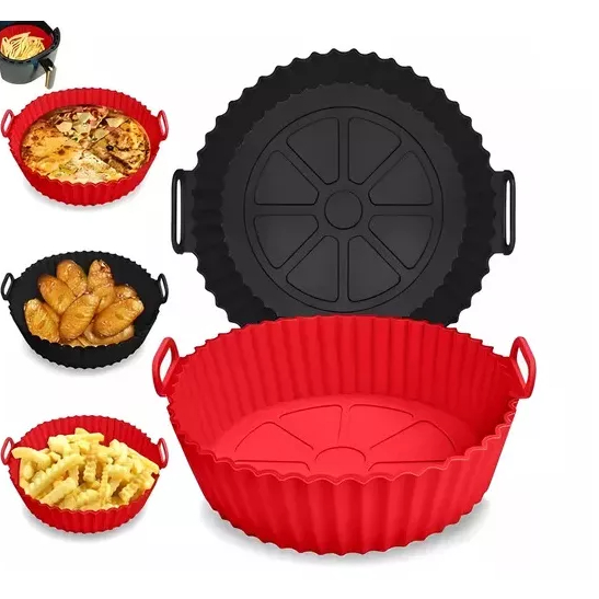 Forma Assadeira Para Fritadeira Air Fryer Em Silicone Flexível Lavável