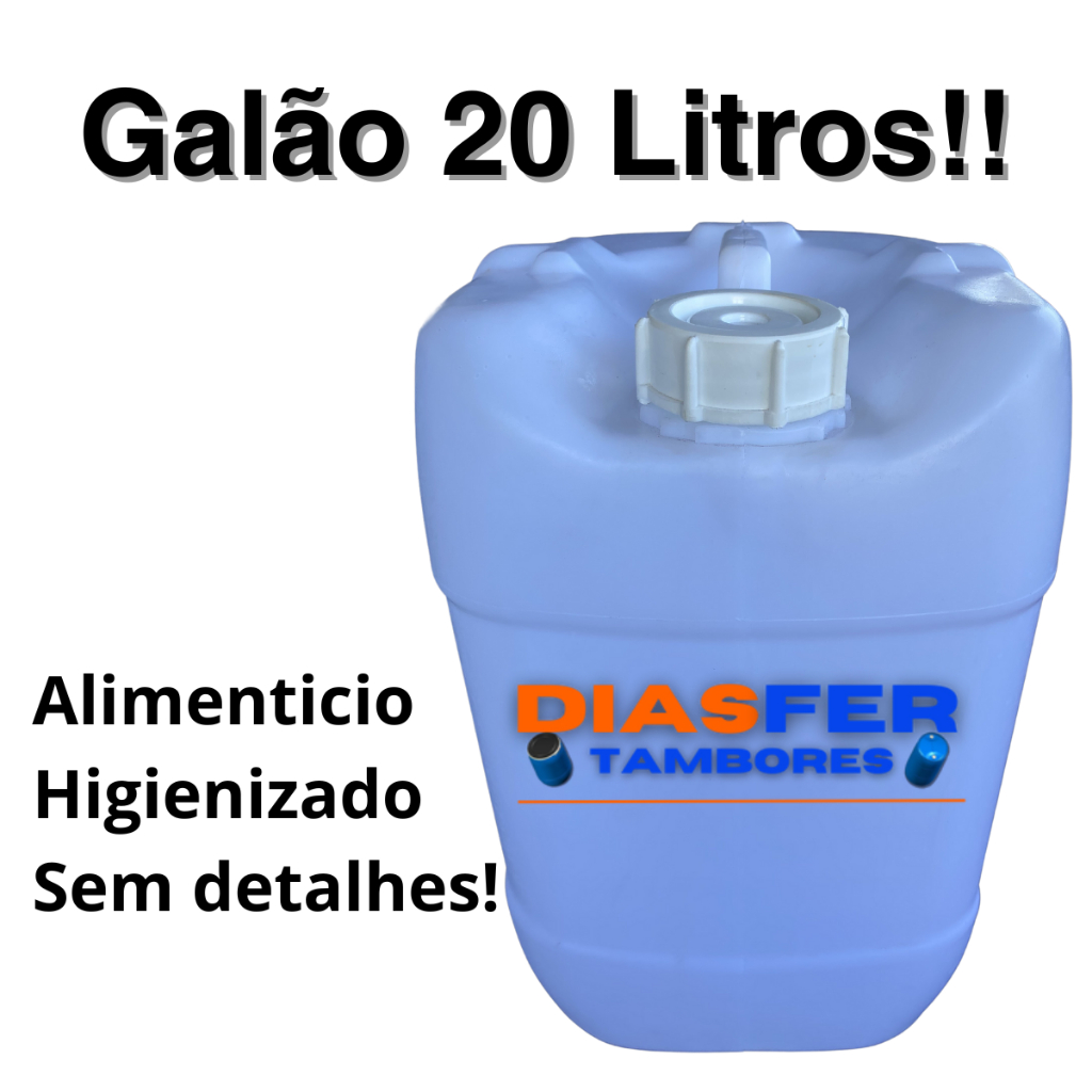Galão 20 Litros Transparente Alimenticio Atóxico Transporte de Liquidos ...
