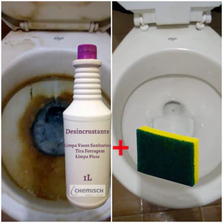 Detergente Remove Manchas e Crostas de Vasos Sanitarios e Pisos Roxinho 1L + 1 Esponja aplicadora