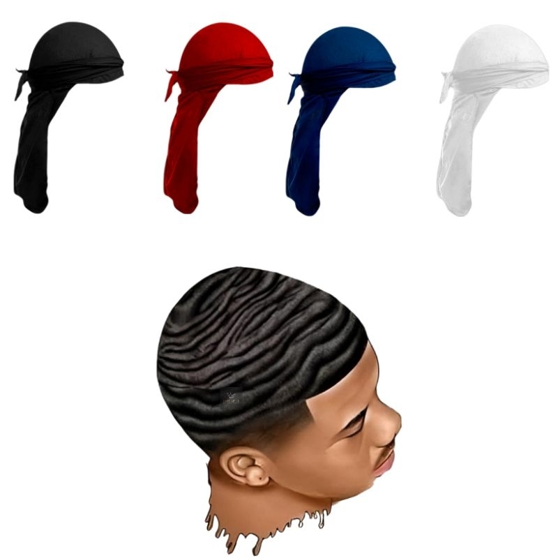 Bandana Durag Preta Touca 360waves Dureg Hiphop Rapper Beehive Shopee