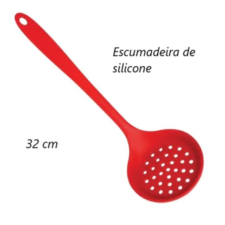 Escumadeira Colher Vazada de Silicone Utensílios de Cozinha Universal 32cm