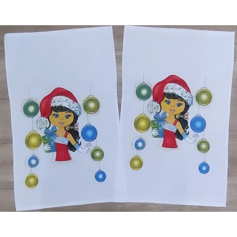 Pano Bainha Boneca Mamãe Noel com Glitter para fazer Saia de