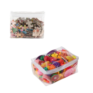 5 Saquinho Organizador Brinquedos E Quebra Cabeça Com Zíper P e M em Oferta na Shopee